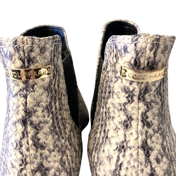 COLE HAAN Hara Python Snakeskin Leather Chelsea Ankle Boots Booties - Picture 7 of 10